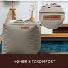 Green Bean® Sitzhocker aus Kunstleder - Pouf mit EPS Perlen Füllung - 40 x 40 cm - perfekte Ergänzung zum Sitzsack - Hellbraun-Grau Bild 5