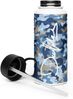 DECALVIBES Edelstahl Trinkflasche 1L mit Strohhalm Blue Camouflage Bild 4