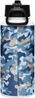 DECALVIBES Edelstahl Trinkflasche 1L mit Strohhalm Blue Camouflage Bild 2