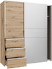 Forte WINN 2 Kleiderschrank 170, moderner Kleiderschrank mit 2 Schwebetüren, 3 Schubladen, Spiegel, Holzwerkstoff, Artisan Eiche Holzdekor, 170,3 cm breit x 200,5 cm hoch x 61,2 cm tief Bild 5