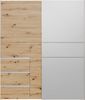 Forte WINN 2 Kleiderschrank 170, moderner Kleiderschrank mit 2 Schwebetüren, 3 Schubladen, Spiegel, Holzwerkstoff, Artisan Eiche Holzdekor, 170,3 cm breit x 200,5 cm hoch x 61,2 cm tief Bild 2