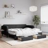 vidaXL Tagesbett Ausziehbar mit Schubladen Schwarz 90x190 cm Stoff 3196882 Bild 1
