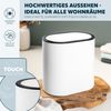 eluno ovaler Kosmetikeimer mit gummierter Softtouch-Oberfläche, Schwingdeckel & Schutzpads gegen Kratzer, Abfalleimer für Gäste-WC und Badezimmer aus Kunststoff, 6 Liter Fassungsvermögen, weiß Bild 3