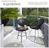 tectake® Set 2X Stuhl 1x Beistelltisch Acapulco, Gartenstuhl, Gartenstühle im Retro Design, Indoor und Outdoor Sessel für Garten, Wintergarten, als Terrassenstühle oder Balkon Sessel - schwarz Bild 3
