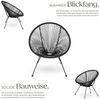 tectake® Set 2X Stuhl 1x Beistelltisch Acapulco, Gartenstuhl, Gartenstühle im Retro Design, Indoor und Outdoor Sessel für Garten, Wintergarten, als Terrassenstühle oder Balkon Sessel - schwarz Bild 2