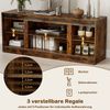 COSTWAY TV-Schrank mit 2 Schiebetüren & verstellbaren Regalen TV-Ständer 150cm Bild 3