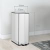 HOMCOM Mülleimer 20L mit Deckel Fußpedal, für Wohnzimmer, Büro, Edelstahl, 21,5 x 37,2 x 57 cm, Silber Bild 2