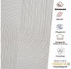 Vimoda Teppich Teppich Wohnzimmer Boho Design dünn kurzflur teppich, Rechteckig, Höhe: 6 mm, Hoch Tief Effekt 3D Teppich, in Creme, Grau &Taupe Läufer Schlafzimmer Bild 3