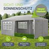 Juskys Partyzelt 3x6 m in Grau – Gartenpavillon mit Dach & Seitenwänden – Gartenzelt mit 18 m² Grundfläche – Sonnenschutz für Outdoor Bild 3