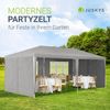 Juskys Partyzelt 3x6 m in Grau – Gartenpavillon mit Dach & Seitenwänden – Gartenzelt mit 18 m² Grundfläche – Sonnenschutz für Outdoor Bild 2