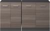 Dachschrägenschrank-Set Rion Edelgrau 140 cm 2er Set Schrankkorpuss 60 cm Tiefe Vicco Bild 4