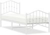 vidaXL Bettgestell mit Kopf- und Fußteil Metall Weiß 75x190 cm 373846 Bild 2