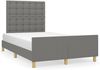 Einzelbett mit Kopfteil Stoff Dunkelgrau 120x200 cm Bild 2
