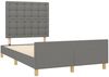Einzelbett mit Kopfteil Stoff Dunkelgrau 120x200 cm Bild 4