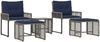 vidaXL Gartenmöbel-Set mit Kissen 5 pcs Grau und Marineblau 42025172 Bild 2