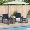vidaXL Gartenmöbel-Set mit Kissen 5 pcs Grau und Marineblau 42025172 Bild 3