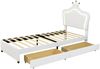 Kinderbett Polsterbett mit LED & 2 Schubladen, 90x200 cm, Weiß, ohne Matratze Bild 5