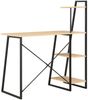 Schreibtisch mit Regaleinheit, Schwarz/ Eiche, 102 × 50 × 117 cm Bild 4