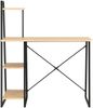 Schreibtisch mit Regaleinheit, Schwarz/ Eiche, 102 × 50 × 117 cm Bild 2
