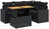 vidaXL 5-tlg. Garten-Sofagarnitur mit Kissen Schwarz Poly Rattan 3271293 Bild 2