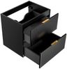 Waschtischunterschrank 80cm ADELAIDE-56-BLACK, matt schwarz mit Eiche Nb, gerillte Front, B/H/T ca. 80,6/59,2/46,5 cm Bild 5