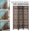 Paravent Raumteiler 3-teilig Holz Braun Ornament Design Sichtschutz Trennwand Spanische Wand Bild 4