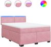 vidaXL Boxspringbett mit Matratze Rosa 140x190 cm Samt 3288605 Bild 2