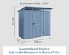 Hörmann Ecostar Metall-Gerätehaus Elegant mit Pultdach Typ 1, 108x238 cm , taubenblau, 2,6 m²,1-flüglige Tür Bild 4