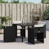 vidaXL Gartenstühle mit Kissen 4 Stk. Schwarz Poly Rattan 364983 Bild 3