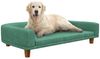 PawHut Tierbett Hundesofa, Haustiersofa Katzensofa mit Kissen, Polyester, Hundesessel mit Holzbeine, Grün, 98 x 67 x 25 cm Bild 5