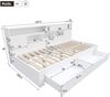 Merax Kinderbett 140 x 190 cm, Doppelbett, multifunktionales Kinderbett mit Schubladen, Regalen und Kleiderschrank, Bett mit Stauraum, Matratze nicht enthalten, Weiß Bild 4