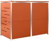 vidaXL Mülltonnenbox für 2 Tonnen 138x77,5x112,5 cm Edelstahl 149563 Bild 4