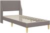 vidaXL Bettrahmen Uni mit Kopfteil Taupe 90 x 190 cm Stoff 42027319 Bild 3