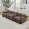 3-Sitzer Modulsofa H 70 x T 288 x B 98 cm aus Samt, rahmenlos, mit tiefem Sitz und flexiblem Hocker Bild 2