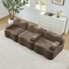 3-Sitzer Modulsofa H 70 x T 288 x B 98 cm aus Samt, rahmenlos, mit tiefem Sitz und flexiblem Hocker Bild 3