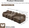 3-Sitzer Modulsofa H 70 x T 288 x B 98 cm aus Samt, rahmenlos, mit tiefem Sitz und flexiblem Hocker Bild 5