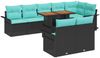 vidaXL Garten-Sofa-Set mit Kissen 9 pcs Schwarz und blau 3349353 Bild 2