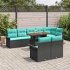vidaXL Garten-Sofa-Set mit Kissen 9 pcs Schwarz und blau 3349353 Bild 3