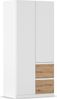 rauch Kleiderschrank, Drehtürenschrank COSTA, 2-türig, 2 Schubkästen, push-to-open, Alpinweiß, 91 x 197 x 54 cm Bild 3