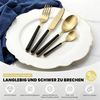 HOMELUX Besteck-Set Besteck set,elegante Stilsicherer Optik,ergonomisch,Wellenschliff,Gold (24-tlg), 6 Personen, Edelstahl, Edelstahl,Titan-Beschichtung,Matt poliert,hochwertiger Besteckkasten Bild 3