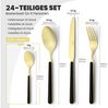 HOMELUX Besteck-Set Besteck set,elegante Stilsicherer Optik,ergonomisch,Wellenschliff,Gold (24-tlg), 6 Personen, Edelstahl, Edelstahl,Titan-Beschichtung,Matt poliert,hochwertiger Besteckkasten Bild 2