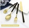 HOMELUX Besteck-Set Besteck set,elegante Stilsicherer Optik,ergonomisch,Wellenschliff,Gold (24-tlg), 6 Personen, Edelstahl, Edelstahl,Titan-Beschichtung,Matt poliert,hochwertiger Besteckkasten Bild 4
