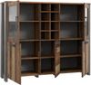 FORTE Clif Highboardvitrine, Holzwerkstoff, Grau/Braun, 151,3 x 125,4 x 41,4 cm Bild 4
