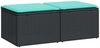 vidaXL 2-tlg. Garten-Sofagarnitur mit Kissen Schwarz Poly Rattan 3328660 Bild 2