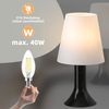 ZMH Nachttischlampe Wohnzimmer Tischlampe mit Kabel - Tischleuchte 2er Set Kleine Lampe Schwarz E14 Tischlampen Moderne Landhausstil für Esstisch Schlafzimmer - Ohne Leuchtmittel Bild 2