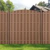 WPC Gartenzaun mit Rundbogen (165-185)x376 cm Braun [neu. holz] Bild 5