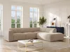 Vente-unique - POGNI Sofa SamtStoff Beige - B 221 cm x H 73 cm x L 269 cm Bild 2