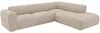 Vente-unique - POGNI Sofa SamtStoff Beige - B 221 cm x H 73 cm x L 269 cm Bild 4