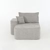 Sofa Chaiselongue 105 cm Grau aus Chenille mit Seitentaschen, hoher Polsterung und ohne Montage,65x144x112 cm Bild 3