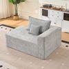 Sofa Chaiselongue 105 cm Grau aus Chenille mit Seitentaschen, hoher Polsterung und ohne Montage,65x144x112 cm Bild 2